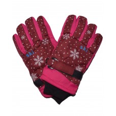 Детские перчатки 80-бордовый-розовый