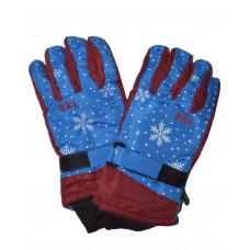 Детские перчатки 83-синий-бордовый